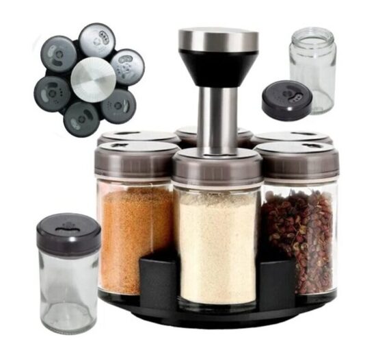 Besisukantis prieskonių indelių rinkinys, 6 vnt.